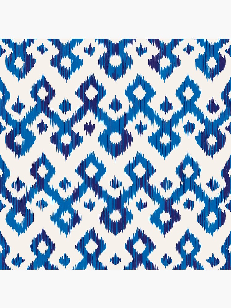 "Seamless abstract ikat pattern in blue color." Sticker for Sale by Paphawarin Redbubble