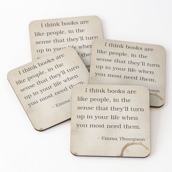 Item preview, Emma Thompson Quote Inspirational Saying Poem People Books Bibliophile designed and sold by OnHeathAndMoor.
