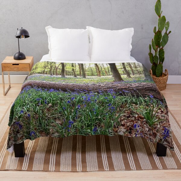 Bluebells in the Beechwood Throw Blanket