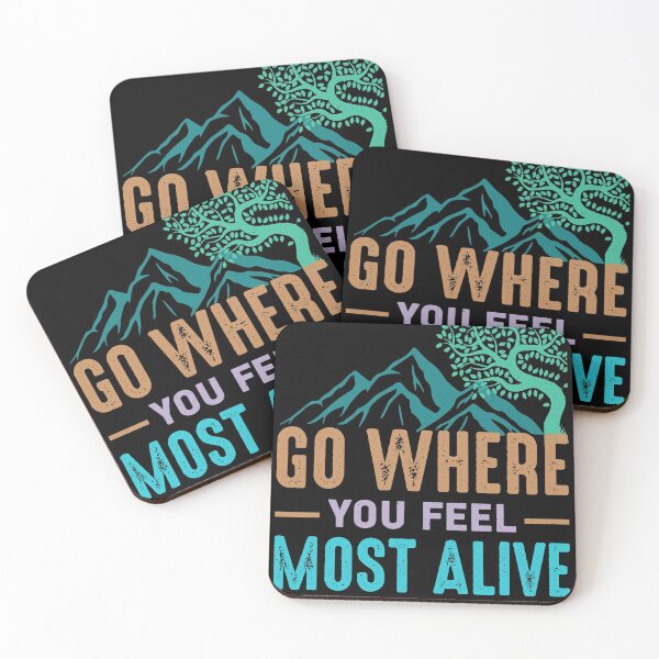 Item preview, Go where you feel most alive, distressed look graphic. Self care, escape to the mountains, taking some time away designed and sold by Orianah.