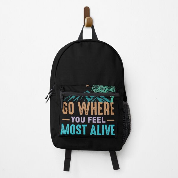Item preview, Go where you feel most alive, distressed look graphic. Self care, escape to the mountains, taking some time away designed and sold by Orianah.
