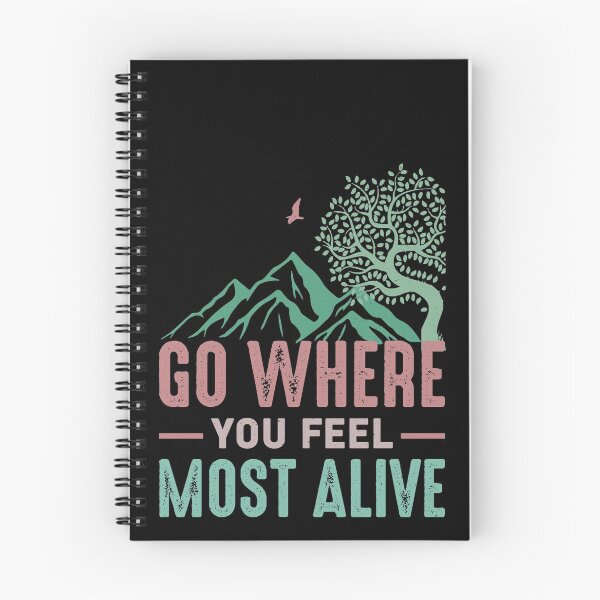 Item preview, Go where you feel most alive, distressed look graphic. Self care, escape to the mountains, taking some time away designed and sold by Orianah.