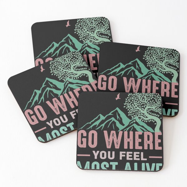 Item preview, Go where you feel most alive, distressed look graphic. Self care, escape to the mountains, taking some time away designed and sold by Orianah.