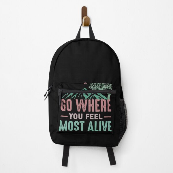 Item preview, Go where you feel most alive, distressed look graphic. Self care, escape to the mountains, taking some time away designed and sold by Orianah.