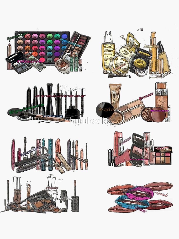 Thumbnail 3 of 3, Sticker, Makeup galore designed and sold by bywhacky.