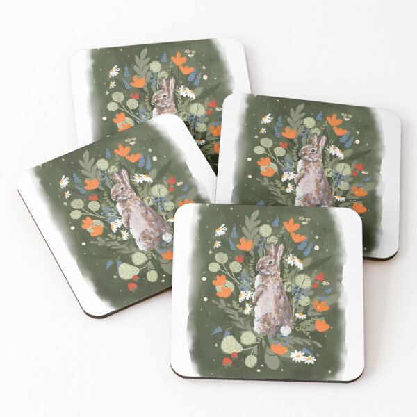 Item preview, Little bunny with floral elements illustration  designed and sold by AKart19.