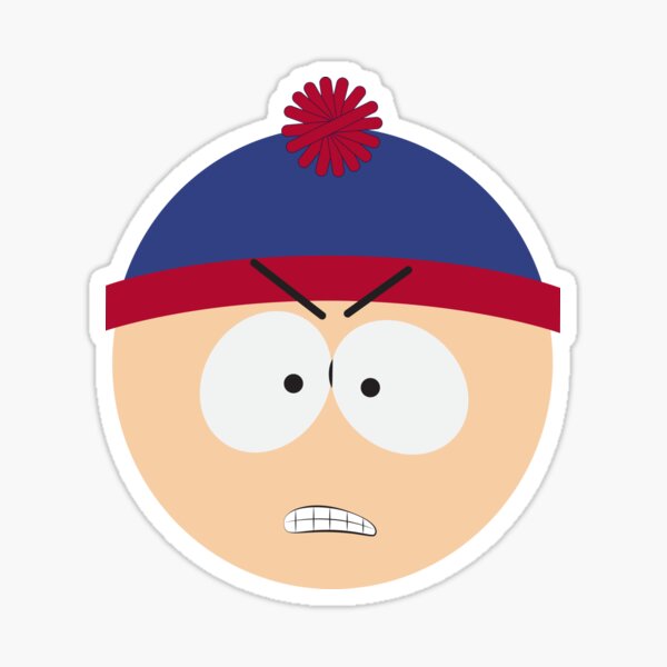 South Park Stan Marsh Angry Face Sticker By Fanatoonic Redbubble