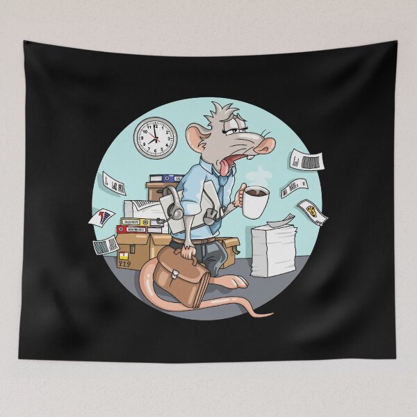 Item preview, Rat in the office exhausting job design designed and sold by ARTemyzz.
