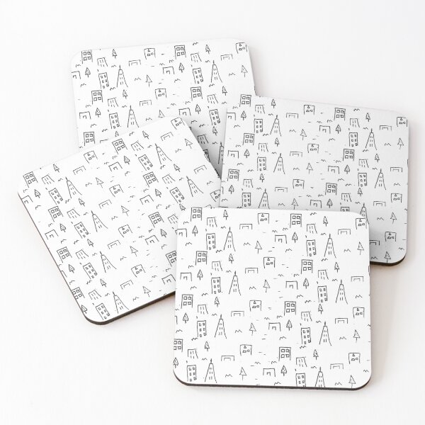 Item preview, Hand Drawn Landscape Pattern - Black designed and sold by THEE24.