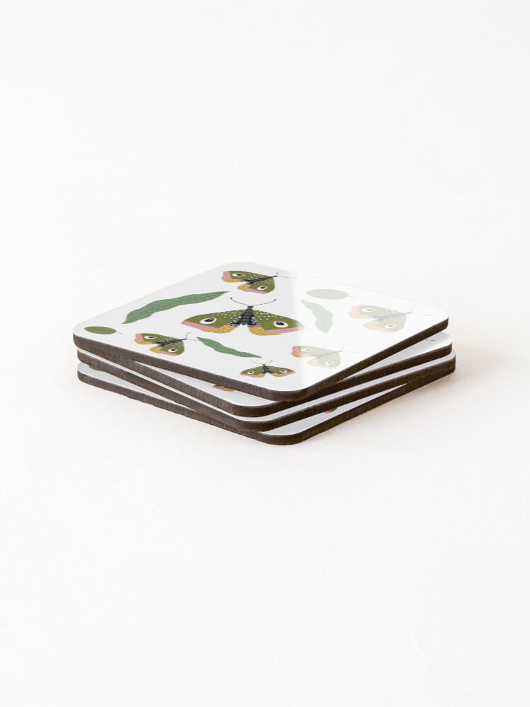 Thumbnail 4 of 5, Coasters (Set of 4), Butterfly leaf designed and sold by Patternsonly.