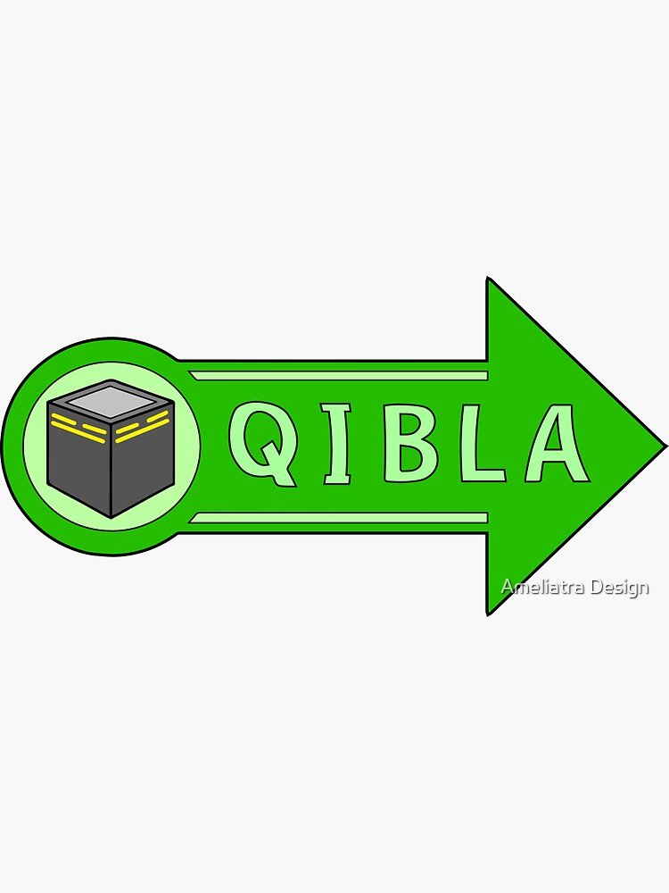 "Qibla direction sign" Sticker for Sale by Earthartdesign Redbubble
