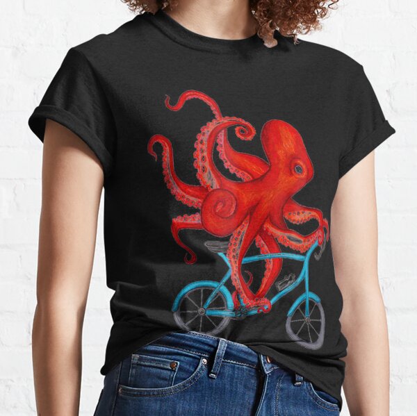 Item preview, Octopus On Bicycle     Cycling Octopus designed and sold by KittyNikolaus.