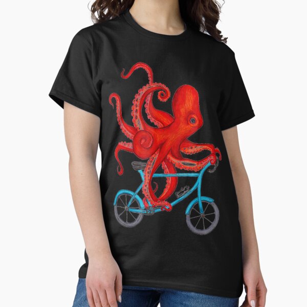 Item preview, Octopus On Bicycle     Cycling Octopus designed and sold by KittyNikolaus.