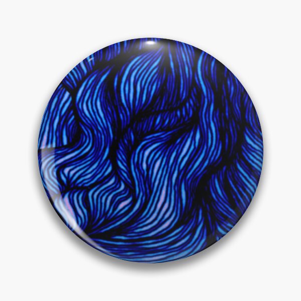 Item preview, Lines hair waves ink blue designed and sold by Susanne Margarete Lutz.