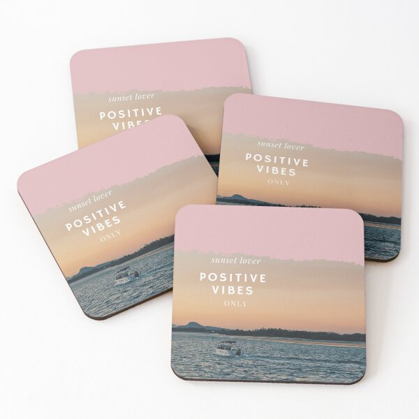 Item preview, Positive Vibes only for Sunset lover | Sunshine Coast Vibes | Colorful sunset | River and Sunset designed and sold by Manoondaly.