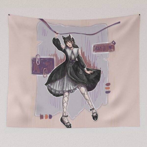 Item preview, Cute asian girl with cat's ears in cute loli dress designed and sold by darkmoonlight-.