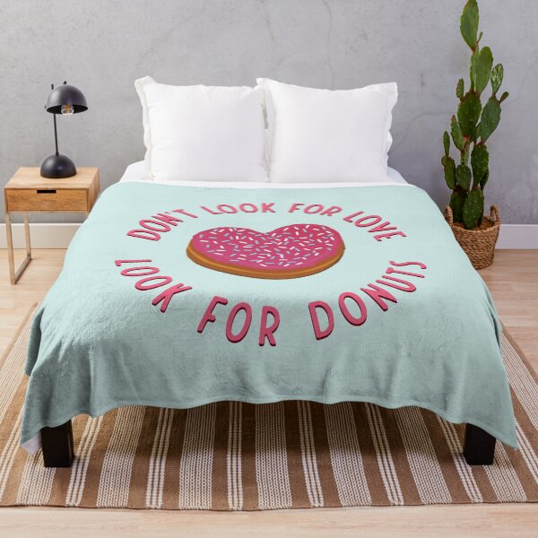 Item preview, Don't look for love - look for donuts - with heart shape donut and shadowed text designed and sold by knappidesign.