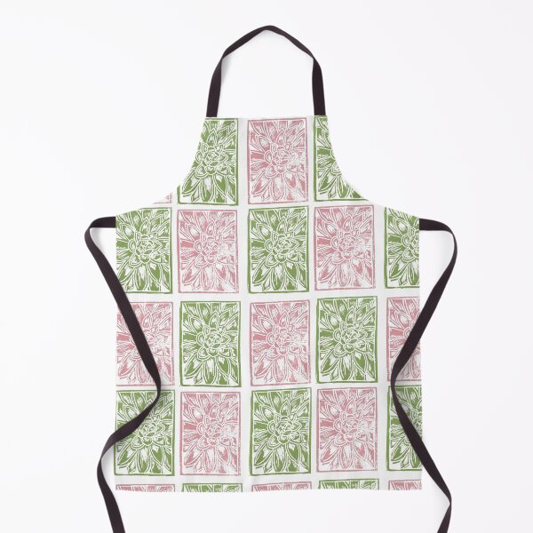 Aperçu de l'œuvre Motif imprimé Lino rose et vert créée et vendue par abigailj-art.