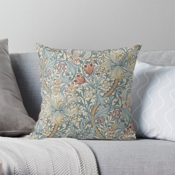 William Morris Golden Lily Ardoise Motif Manille Coussin