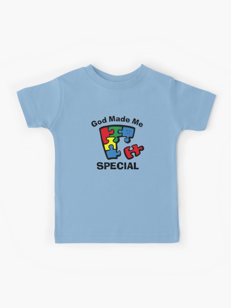 Kids Autism Awareness God Made Me Special Puzzle T-Shirt Kids Autism Awareness God Made Me Special Puzzle T-Shirt