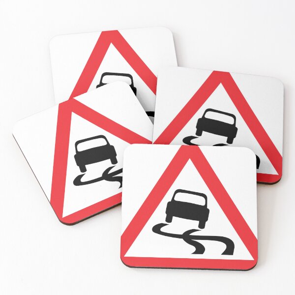 Item preview, UK traffic sign: Slippery road ahead (TSRGDNO 557) designed and sold by Spyromike.