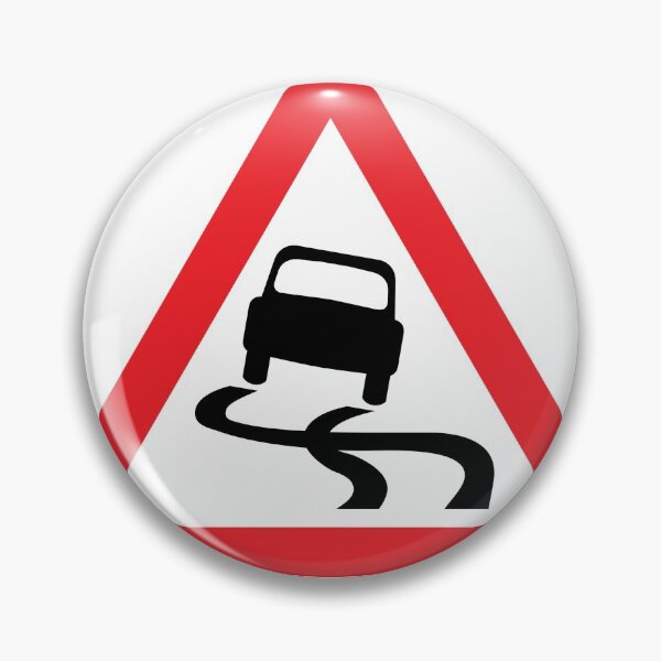 Item preview, UK traffic sign: Slippery road ahead (TSRGDNO 557) designed and sold by Spyromike.