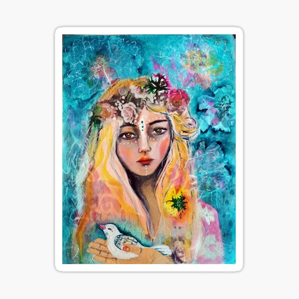 Bird Goddess Sticker