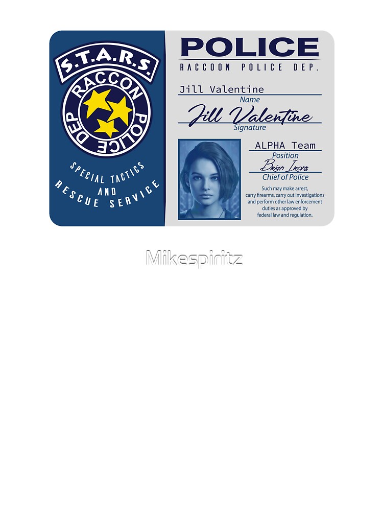 RESIDENT EVIL 2 Apocalypse | Jill Valentine Raccoon City S.T.A.R.S. Police  ID