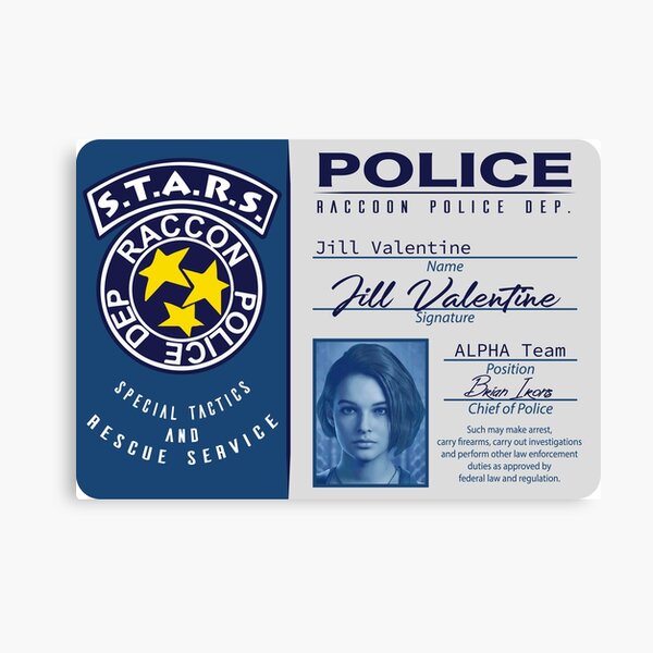 Artikel-Vorschau von Jill Valentine - S.T.A.R.S. Karte, designt und verkauft von Mikespiritz.