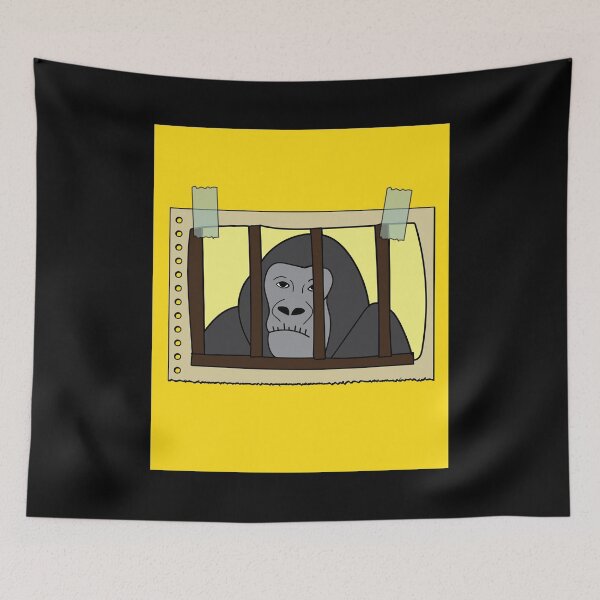 Item preview, Retro Gorilla Monkey Behind Bars Jail designed and sold by flofin.