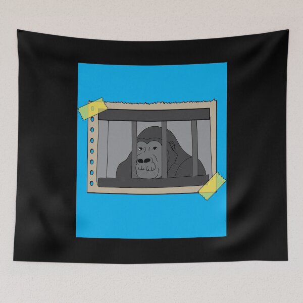 Item preview, Retro Gorilla Monkey Behind Bars Jail designed and sold by flofin.