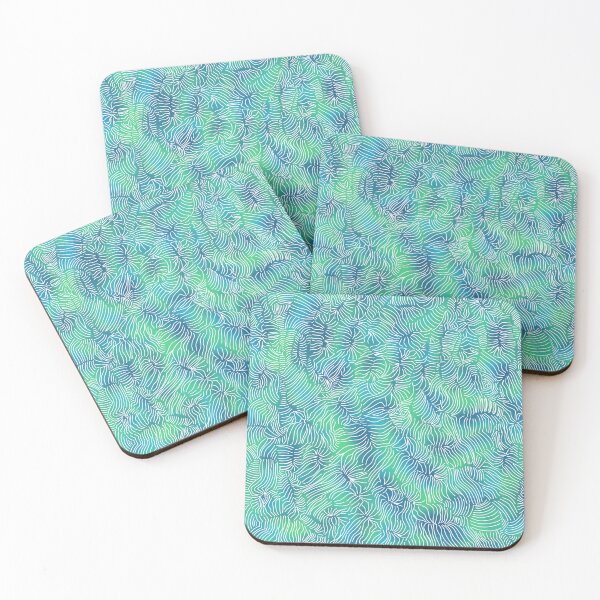 Item preview, Ocean Coral in soothing turquoise blue and green designed and sold by Quick Brown Fox Canada.