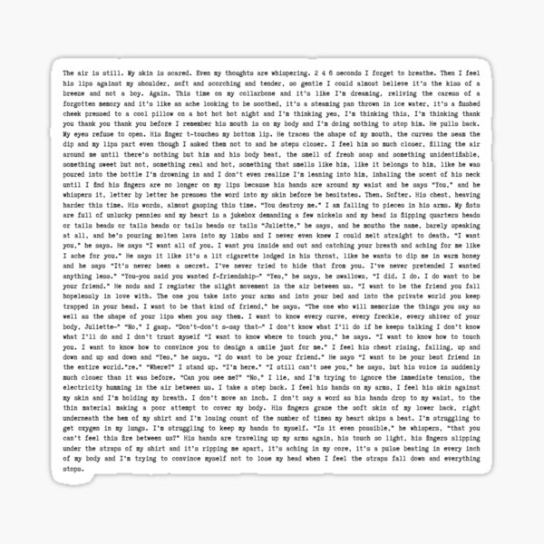 Unravel me: Tahereh Mafi book extract Sticker