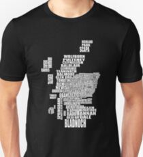 Distillery Map of Scotland Unisex T-Shirt