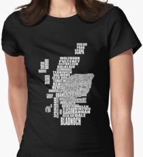 Distillery Map of Scotland Women's Fitted T-Shirt