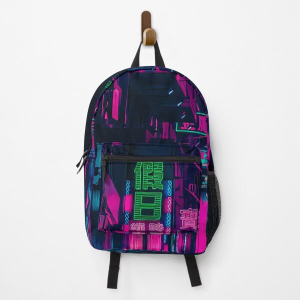 Artikelvorschau, Cyberpunk Anime Japan Street mit rosa Lichtern entworfen und verkauft von KaremaJ.