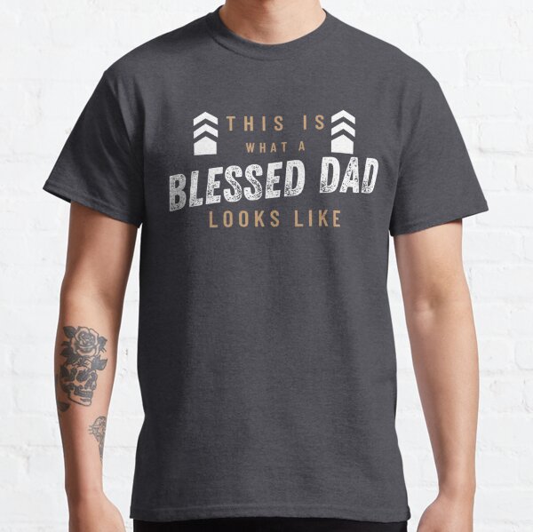 Funny Christian Dad Shirts for Men, Blessed Father's Day T-Shirt Plus size, Fathers Day Gifts from Daughter, Son, Wife, New Dad Gifts from Baby Girl