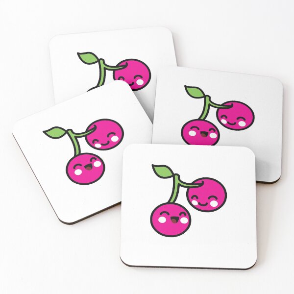 Item preview, Cute Kawaii Cherry Fruit Happy Face designed and sold by KawaiiStickers-.