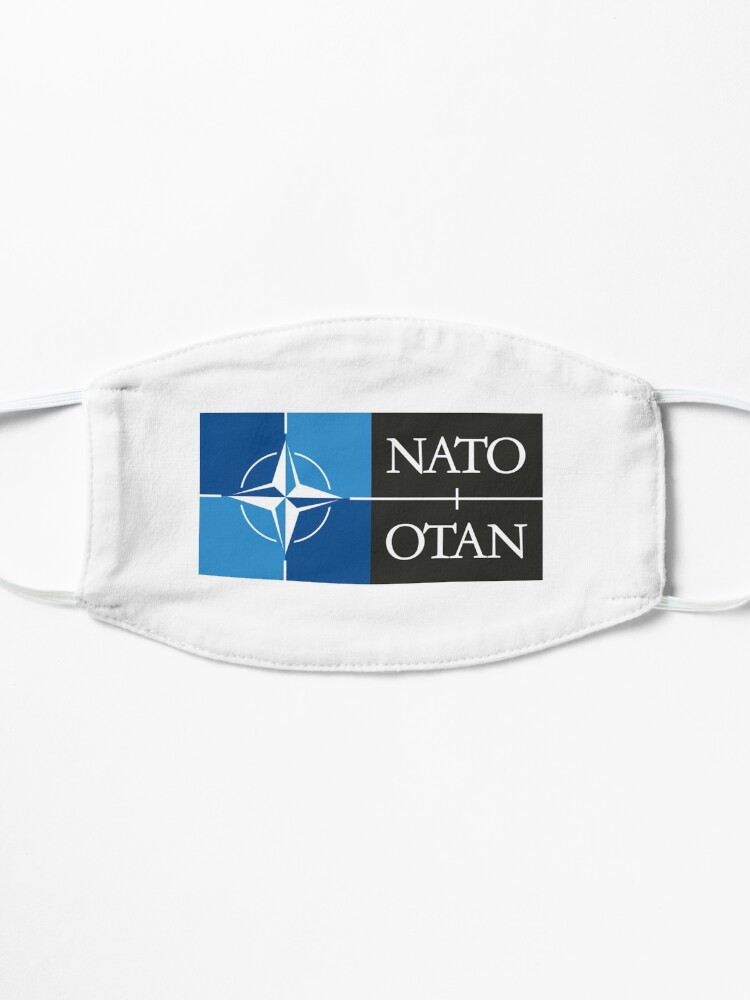Alternate view of NATO. Logo of the North Atlantic Treaty Organisation, North Atlantic Alliance. Mask