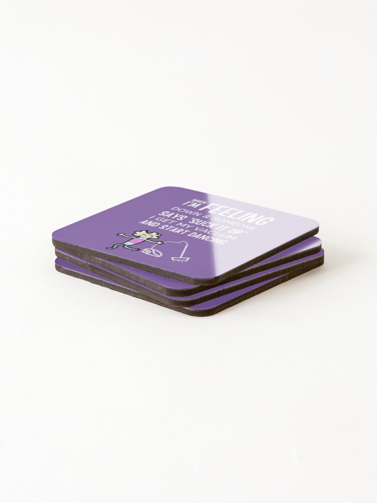 Alternate view of Start Dancing Vacuum Dance Vacuuming Fun Cleaning Lady Humor Coasters (Set of 4)