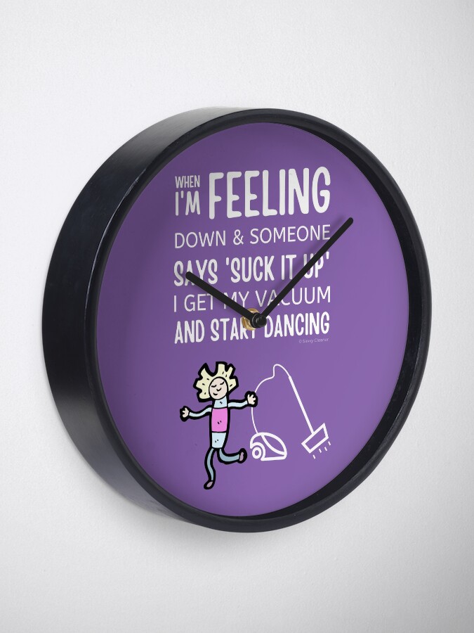 Alternate view of Start Dancing Vacuum Dance Vacuuming Fun Cleaning Lady Humor Clock