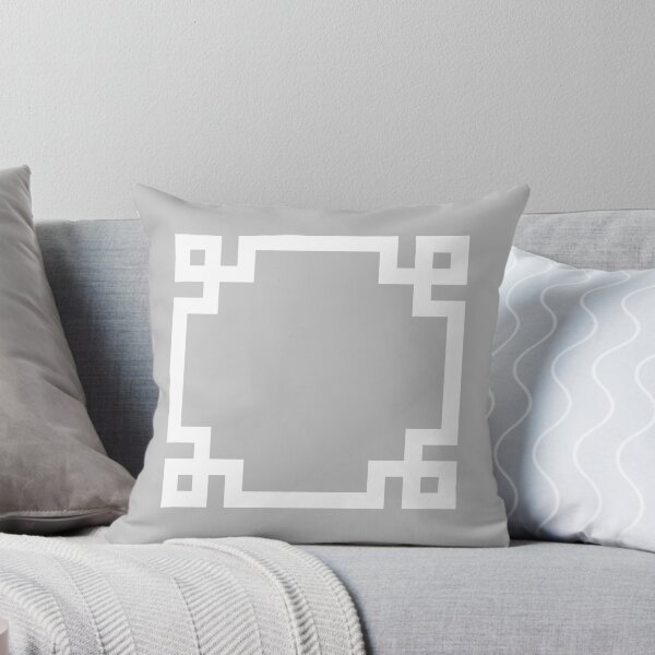 Item preview, Silver Gray Greek Key Square designed and sold by rewstudio.