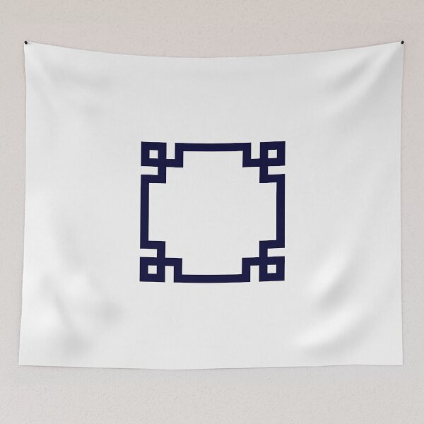 Item preview, Navy Blue Greek Key Square On White designed and sold by rewstudio.