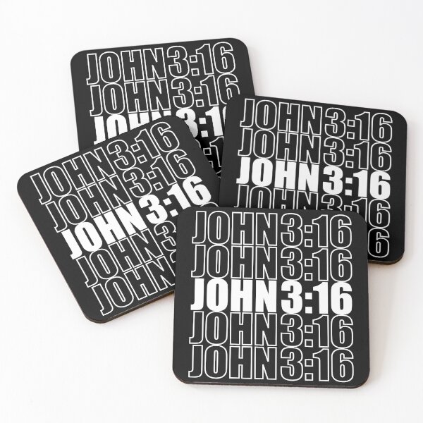 Item preview, John 3:16 Bible Verse in White Font designed and sold by Mariv19.