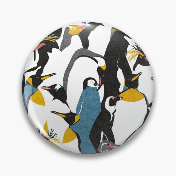 Item preview, We love penguins // black white grey dark teal yellow and coral type species of penguins designed and sold by SelmaCardoso.
