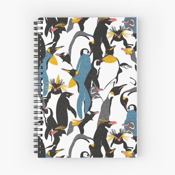 Item preview, We love penguins // black white grey dark teal yellow and coral type species of penguins designed and sold by SelmaCardoso.
