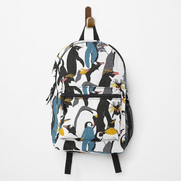 Item preview, We love penguins // black white grey dark teal yellow and coral type species of penguins designed and sold by SelmaCardoso.