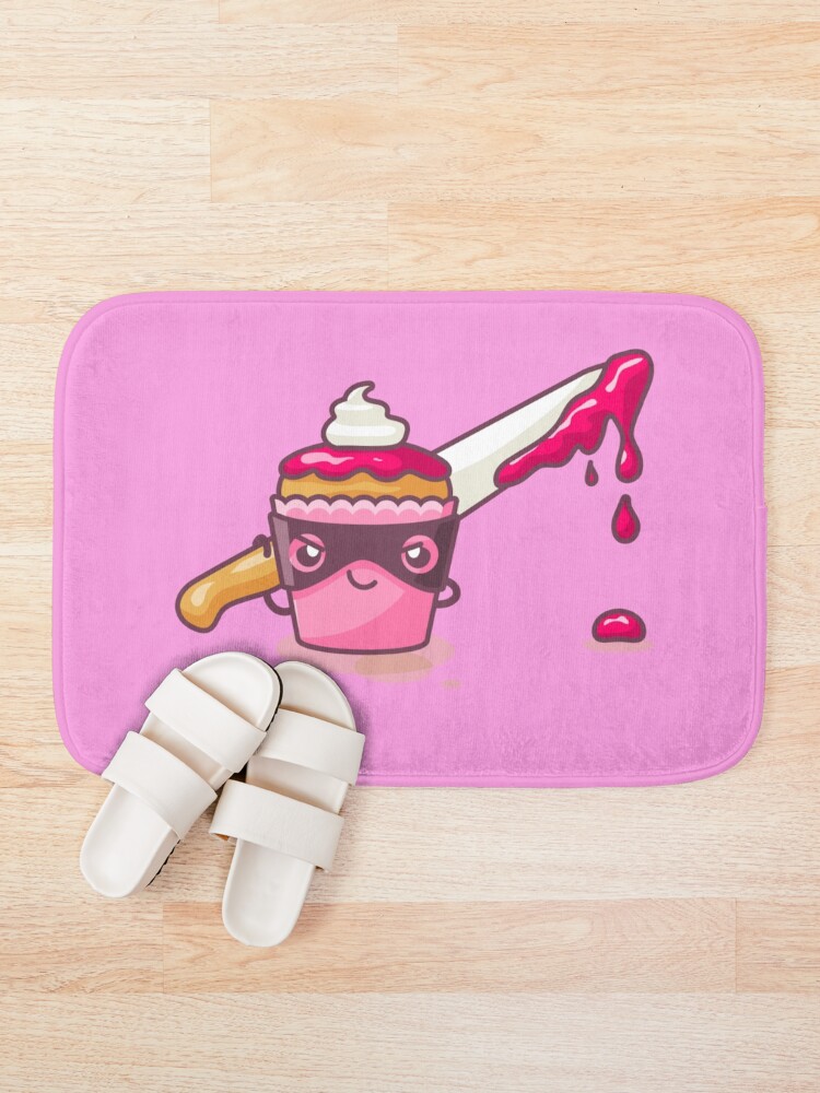 Alternate view of Cupcaked Crime Pink Cozy Murder Mystery Pun Cupcake Bath Mat