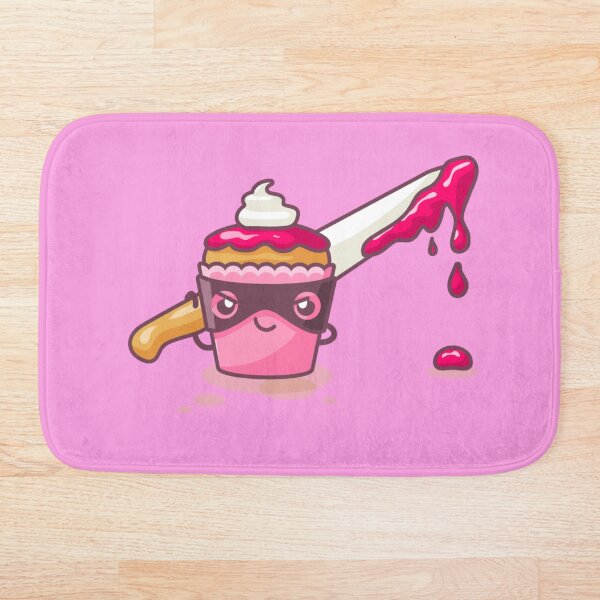 Cupcaked Crime Pink Cozy Murder Mystery Pun Cupcake Bath Mat