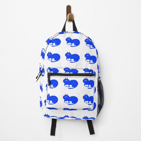 Item preview, cute blue cat with red nose designed and sold by GreenyStudio.